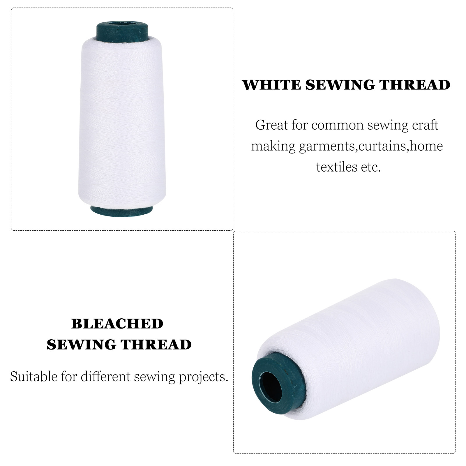 3000 Yards Bleached White Poly - Sewing Thread In Textile recension och pris